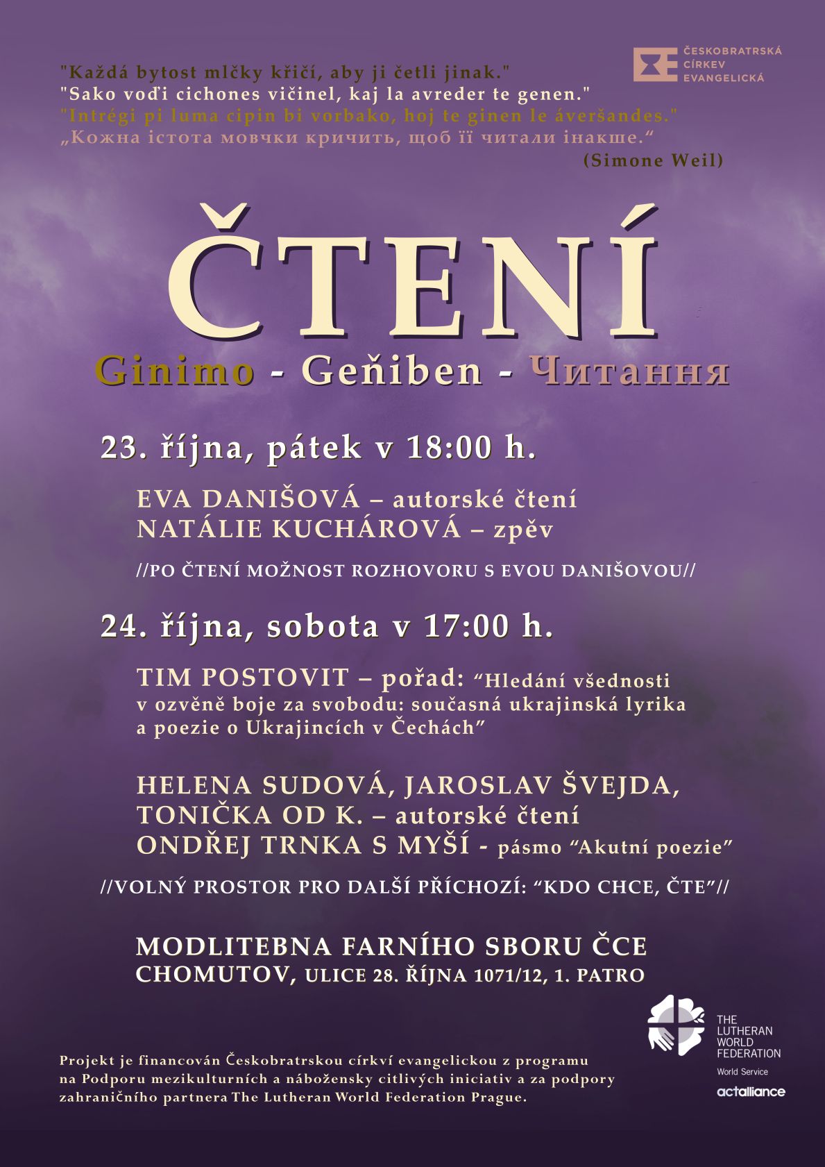Čtení – Ginimo 2026